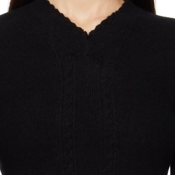 SHUSHU/TONG - Black V-Neck Wool-Cashmere Blend Knit Sweater - Picture 8 of 8